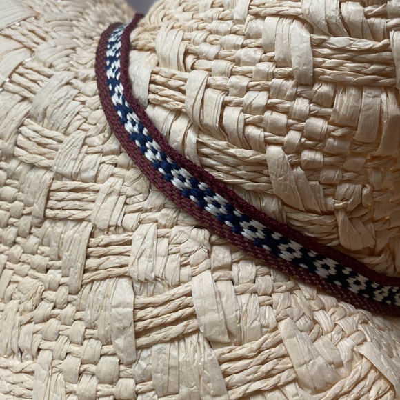 Paper straw sun hat, cowboy hat, with decorative ribbon, protective in style - Picture 6 of 6